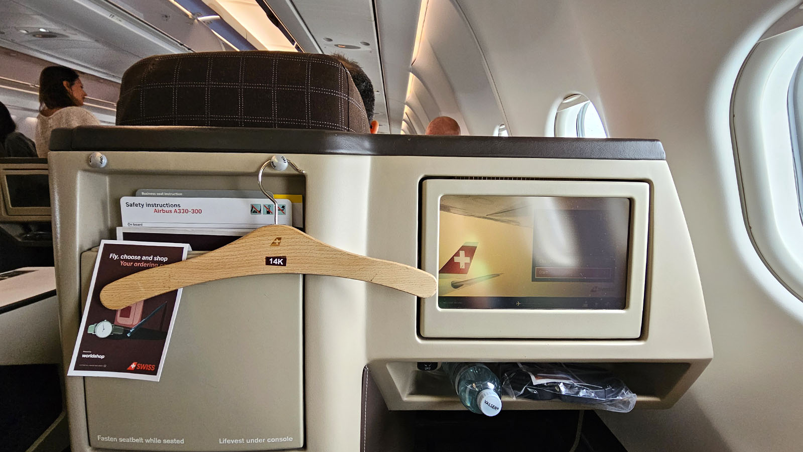 Coat hook in SWISS Airbus A330 Business Class