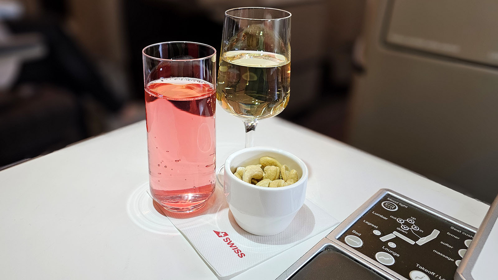 Refreshment in SWISS Airbus A330 Business Class