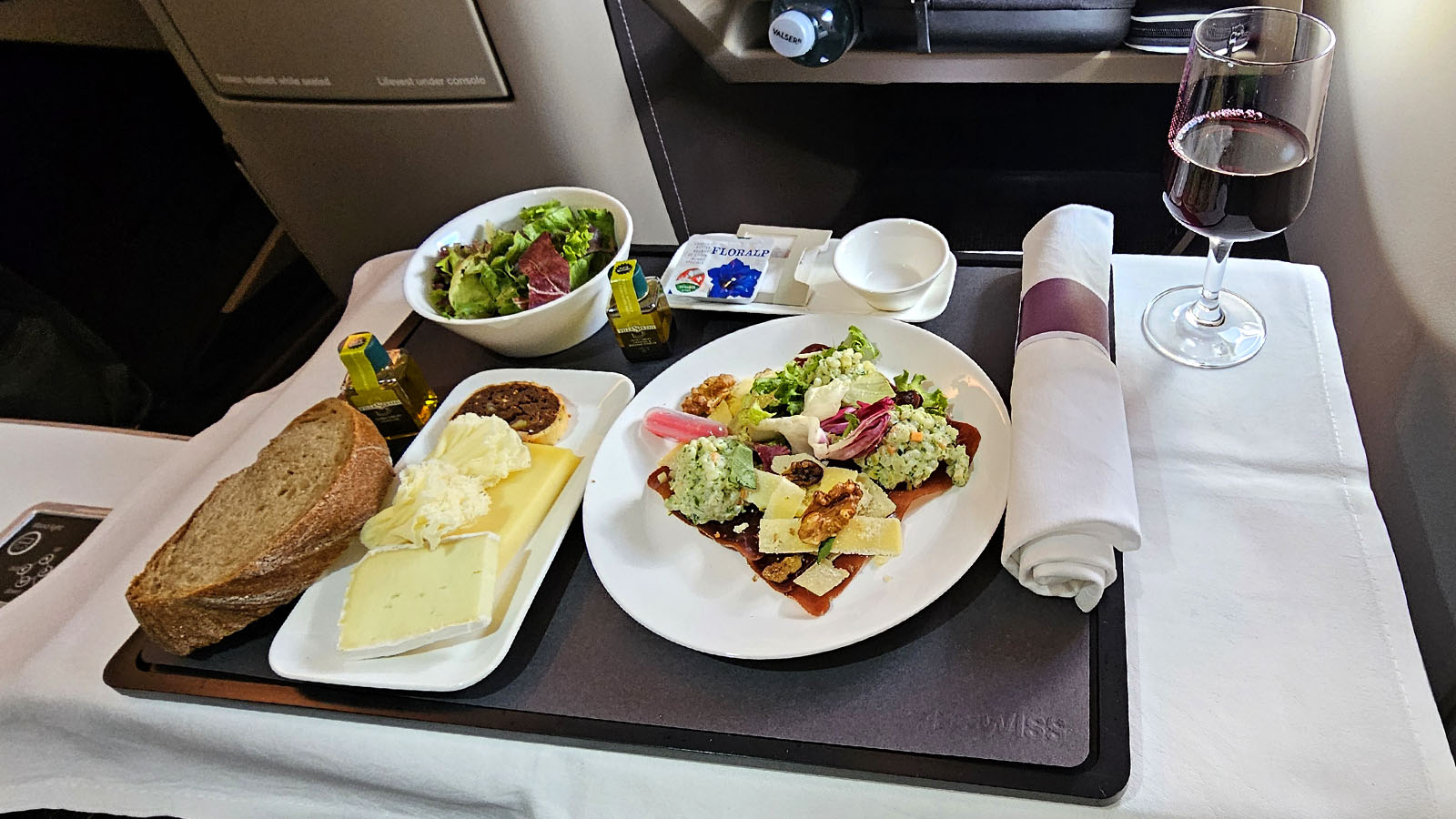 Meat carpaccio in SWISS Airbus A330 Business Class