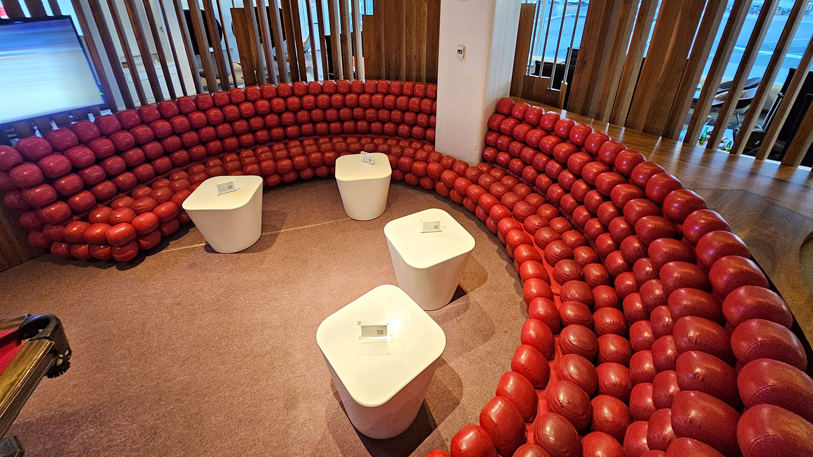 Red seat in the Virgin Atlantic Clubhouse, New York