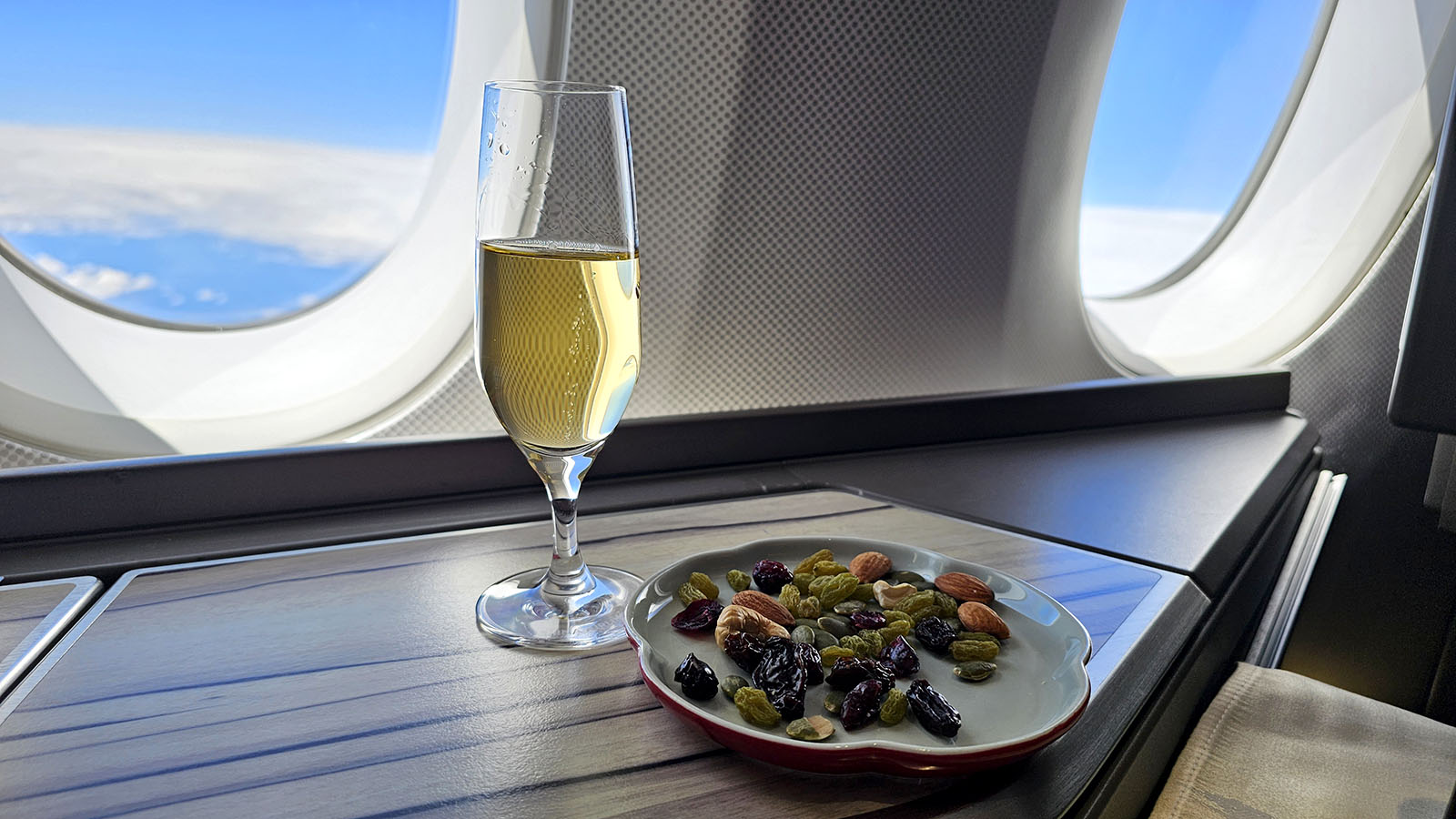 Wine in China Airlines Airbus A350 Business Class