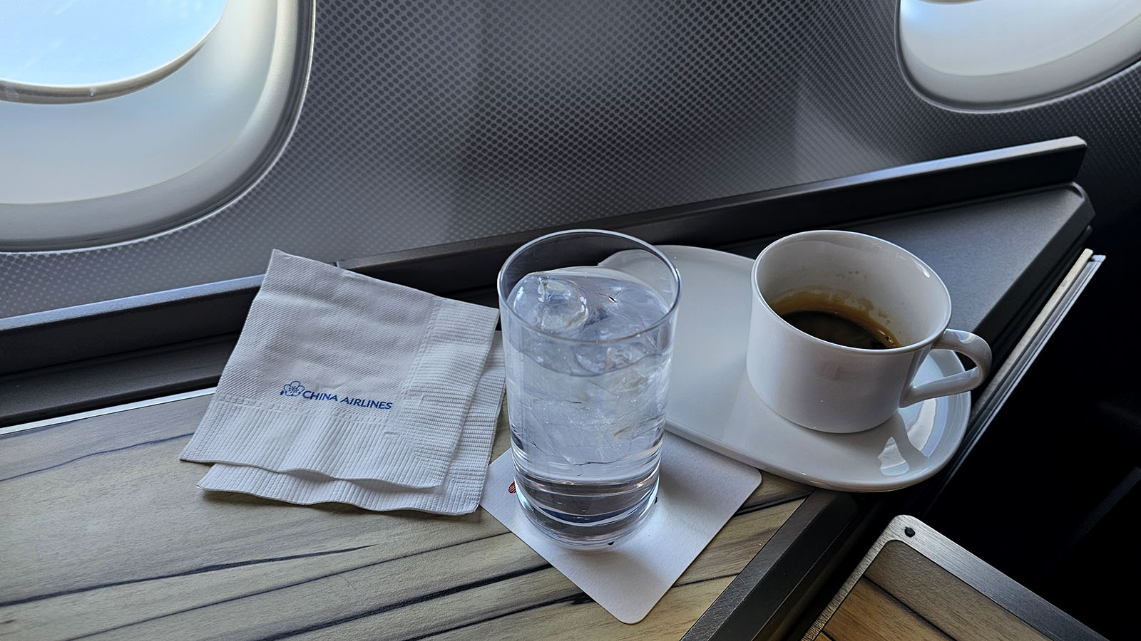 Coffee in China Airlines Airbus A350 Business Class