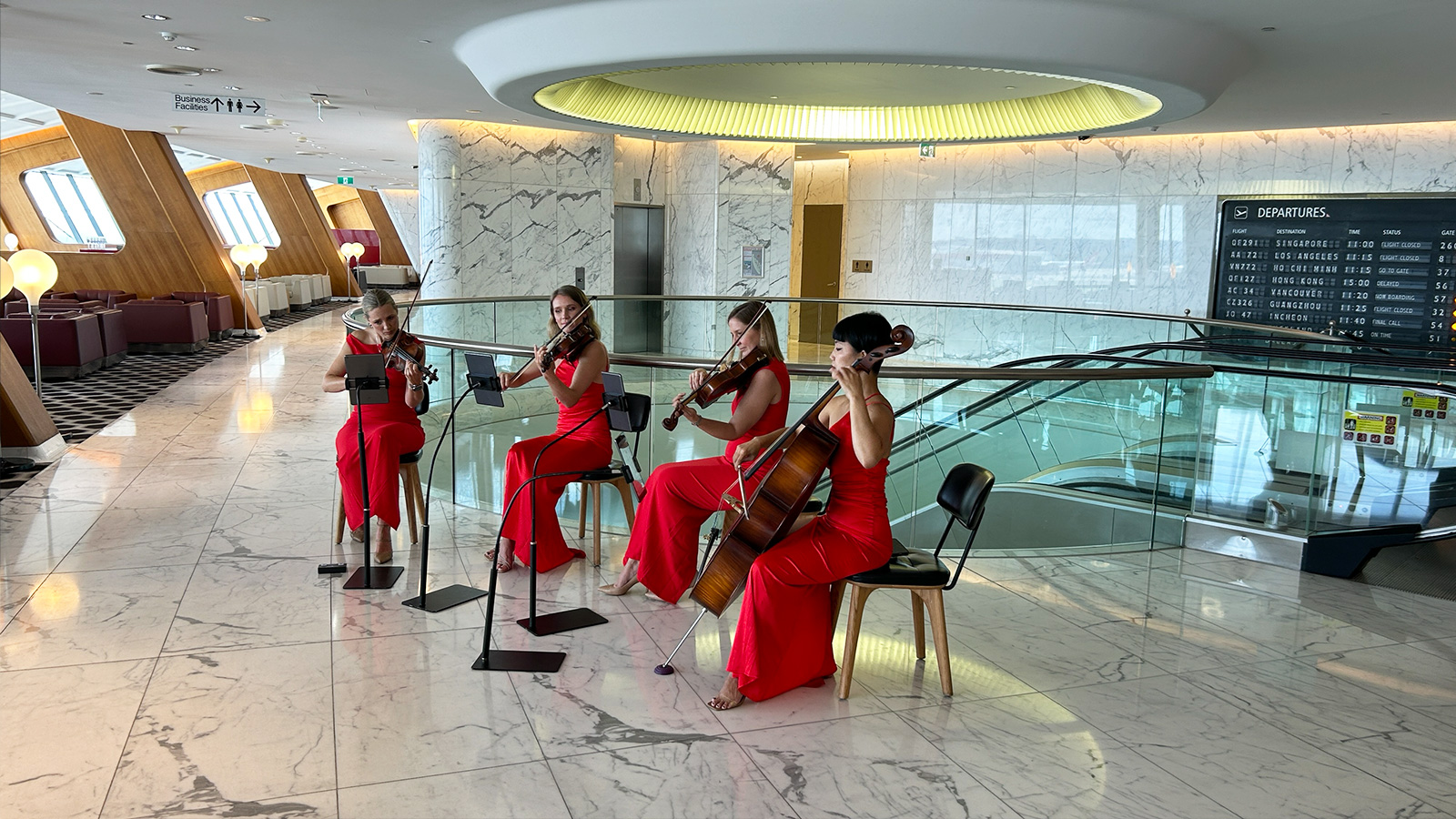 Qantas First Lounge Christmas 2024