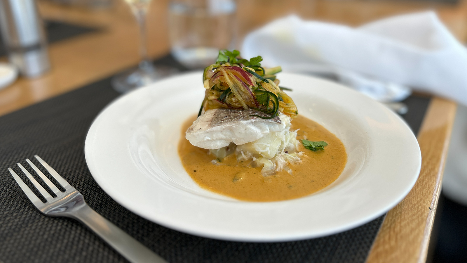 Snapper with spicy coconut and tamarind sauce