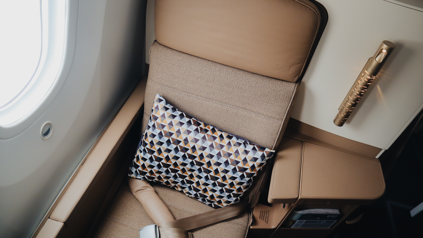 Etihad Boeing 787 Business Class pillow and decor