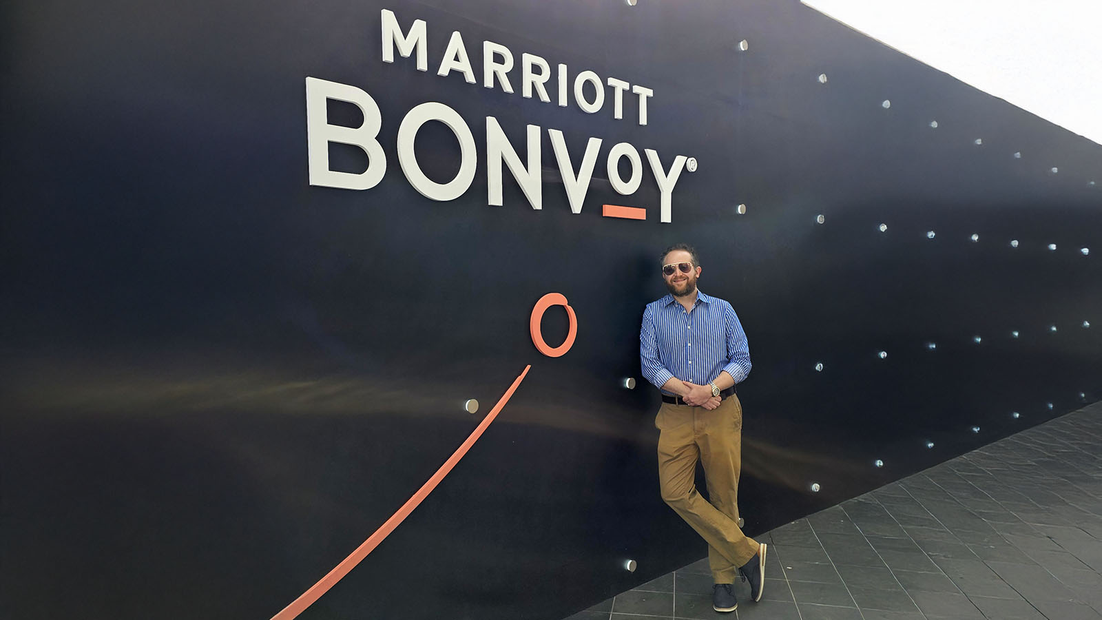 Photo wall at the Marriott Bonvoy Lounge, Australian Open