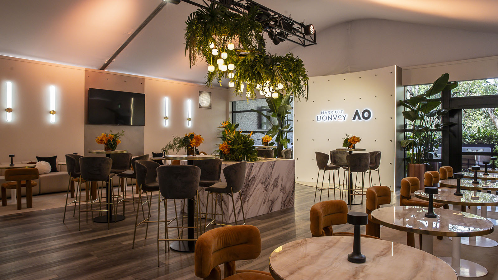 Seating in the Marriott Bonvoy Lounge, Australian Open