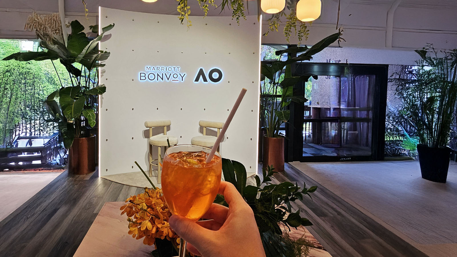 Cocktail in the Marriott Bonvoy Lounge, Australian Open