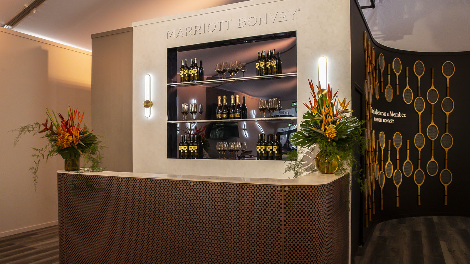 Cocktail bar at the Marriott Bonvoy Lounge, Australian Open