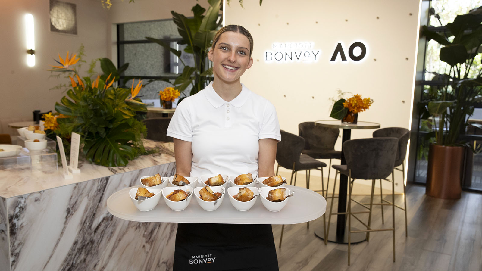 Bespoke service in the Marriott Bonvoy Lounge, Australian Open