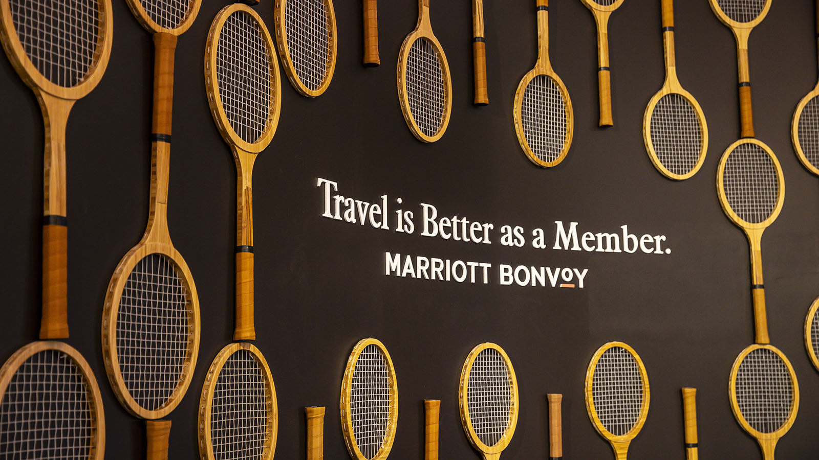 Tennis wall in the Marriott Bonvoy Lounge, Australian Open