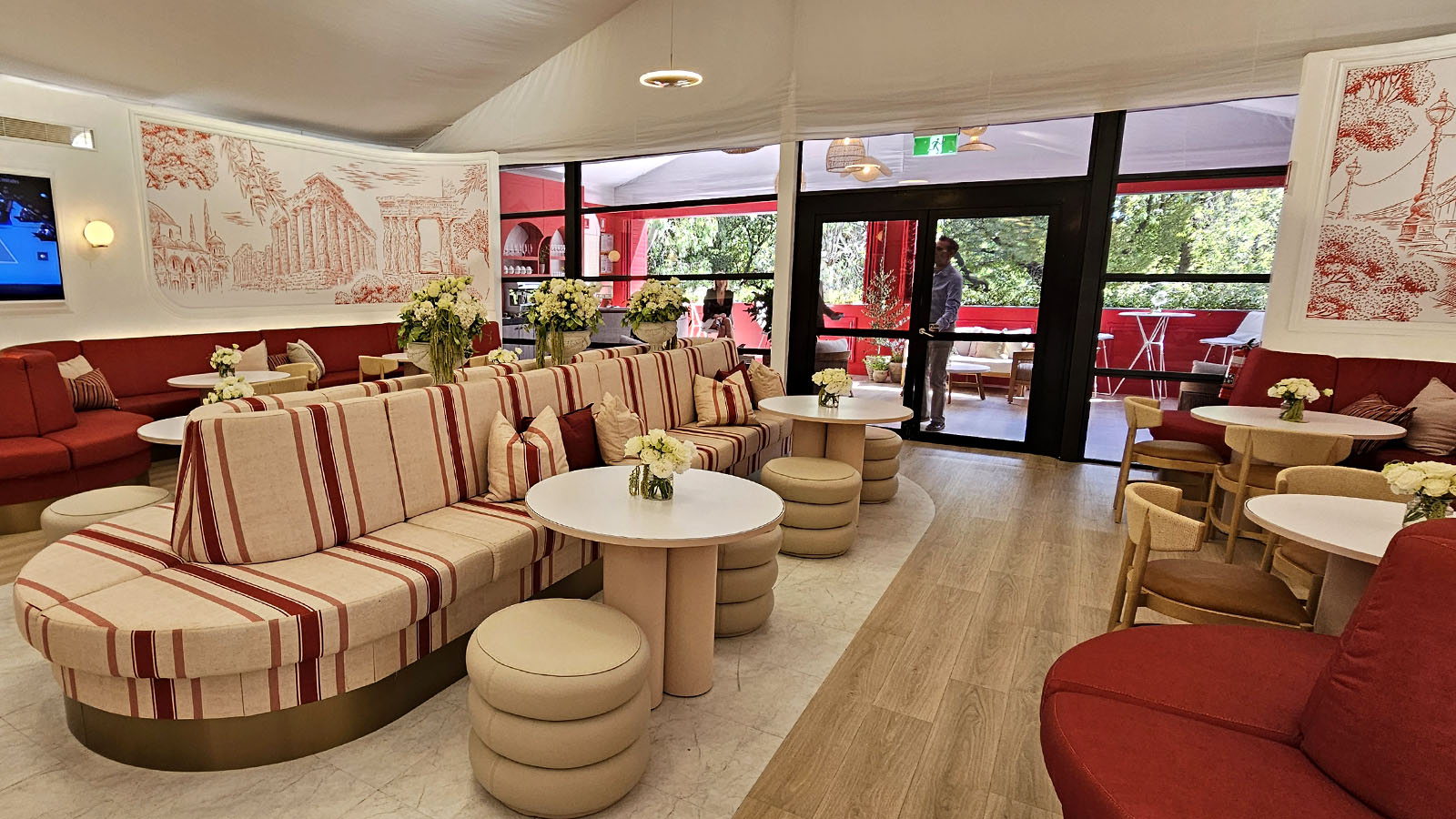 Chairs in Emirates' private lounge, Australian Open