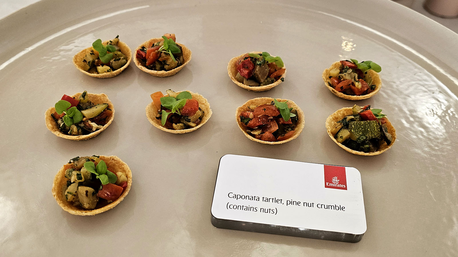 Canapes at Emirates' private lounge, Australian Open