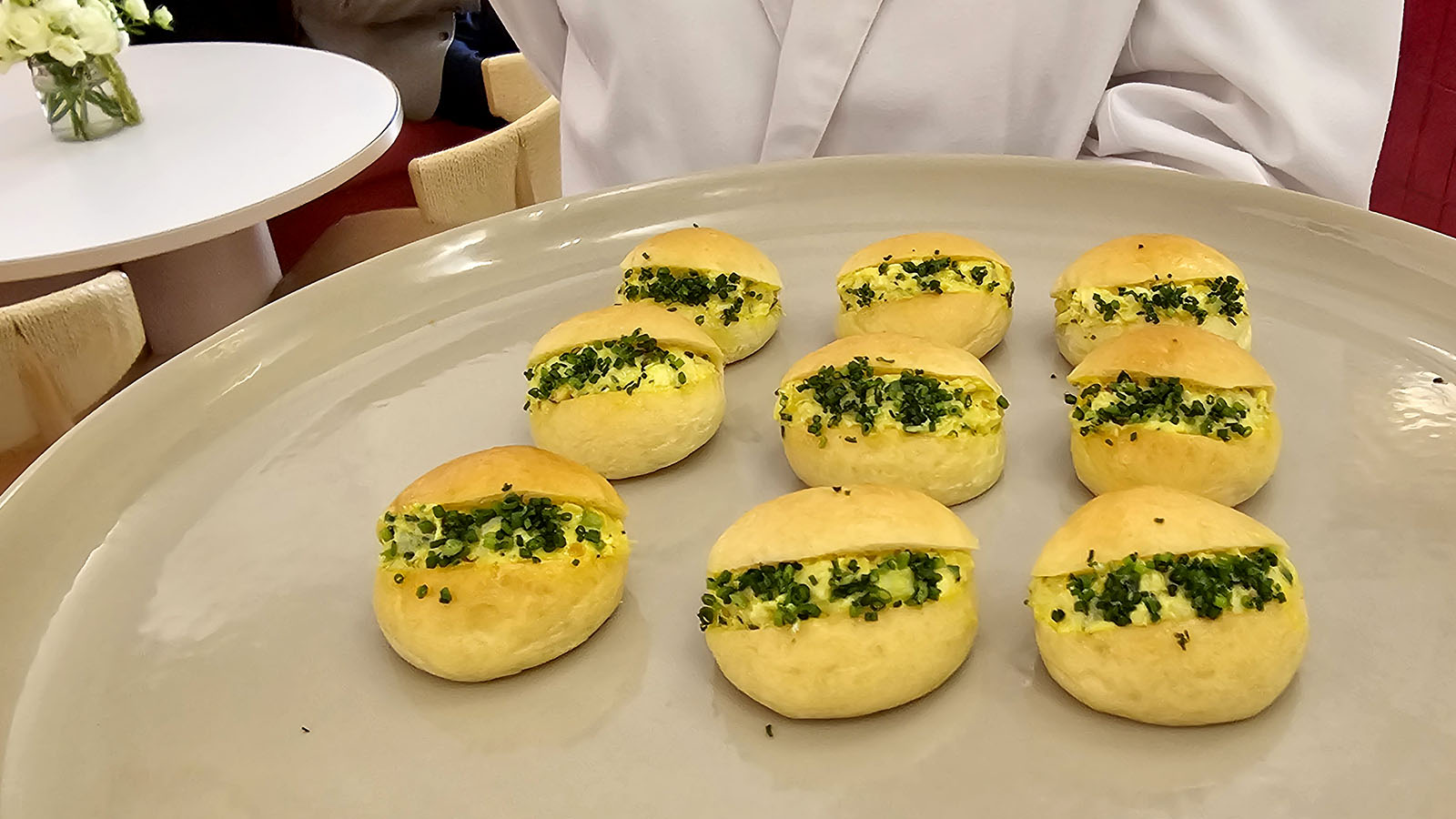 Coronation chicken in Emirates' private lounge, Australian Open