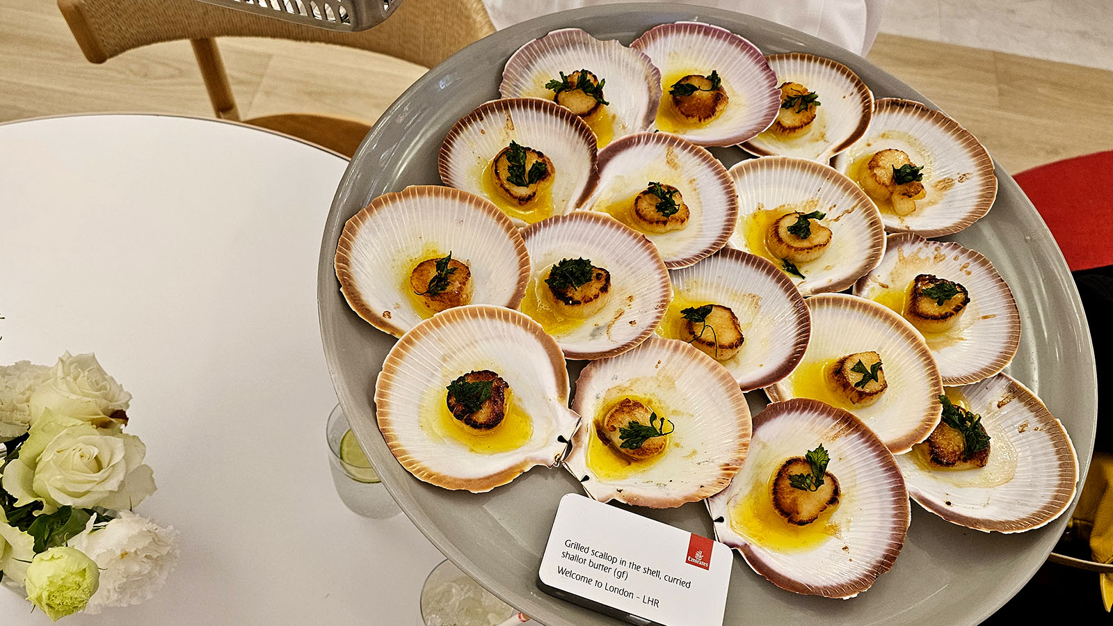 Seafood at Emirates' private lounge, Australian Open