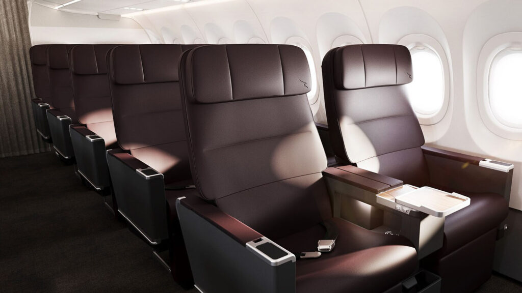 Fresh cabin in Qantas Boeing 737 Business
