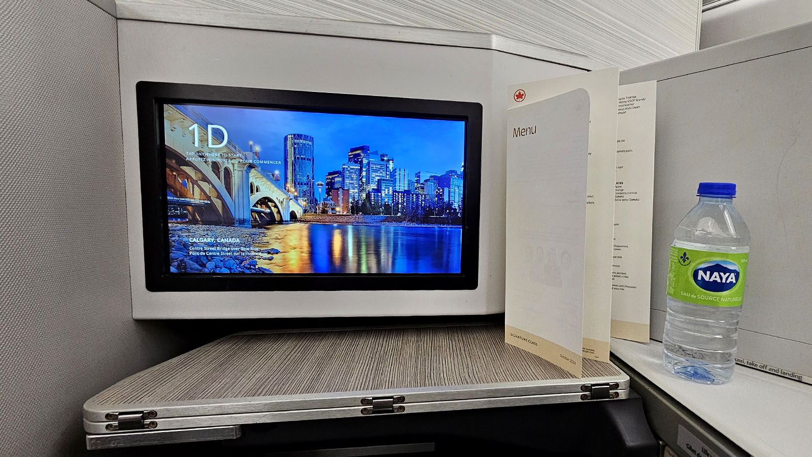 Entertainment in Air Canada Airbus A330 Signature Class