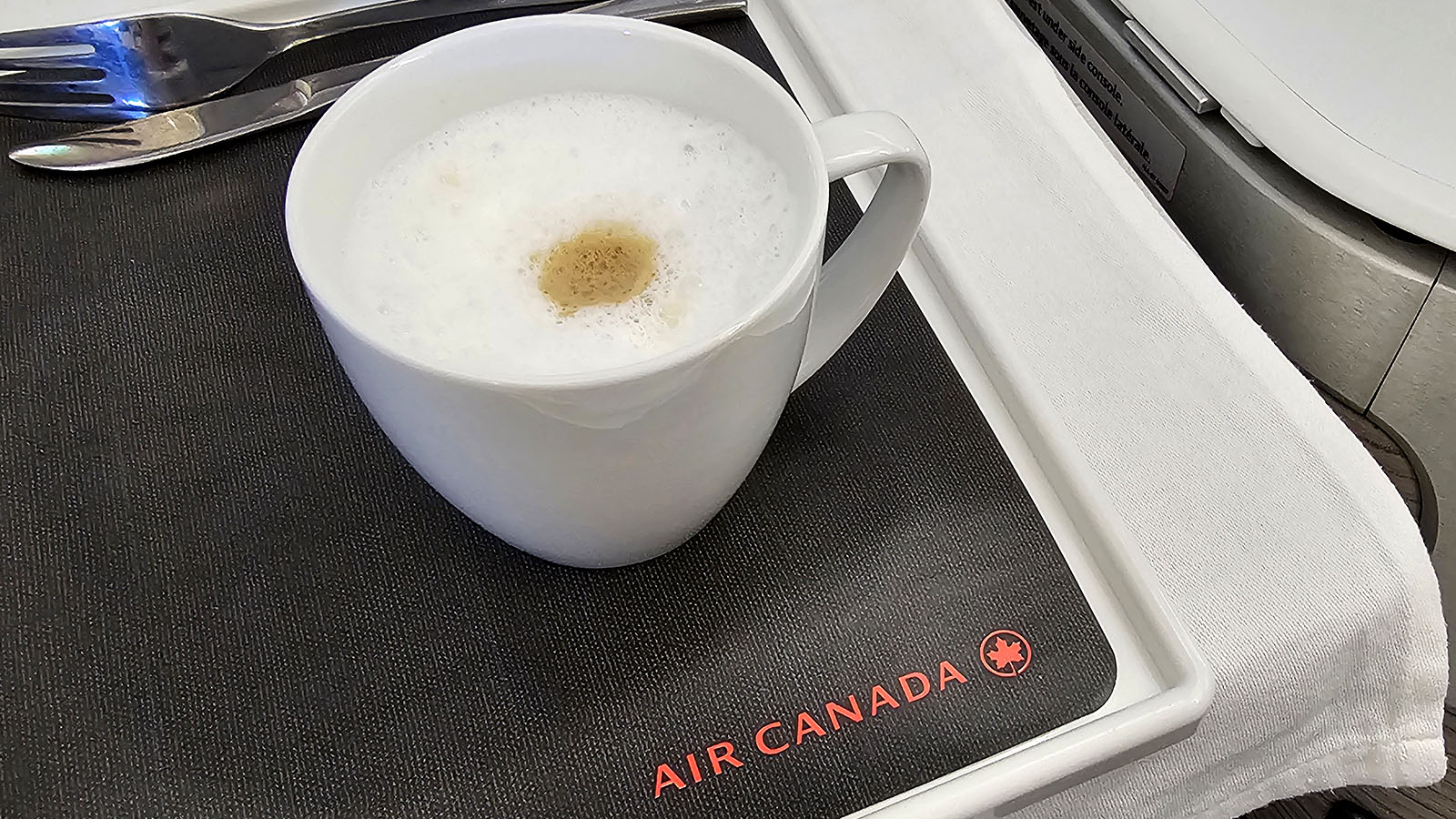 Coffee in Air Canada Airbus A330 Signature Class