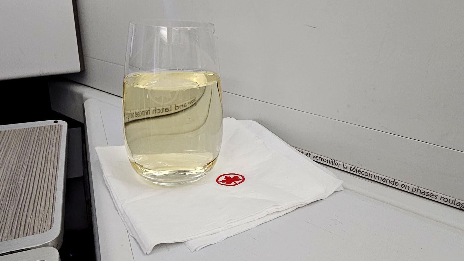 Bubbles in Air Canada Airbus A330 Signature Class