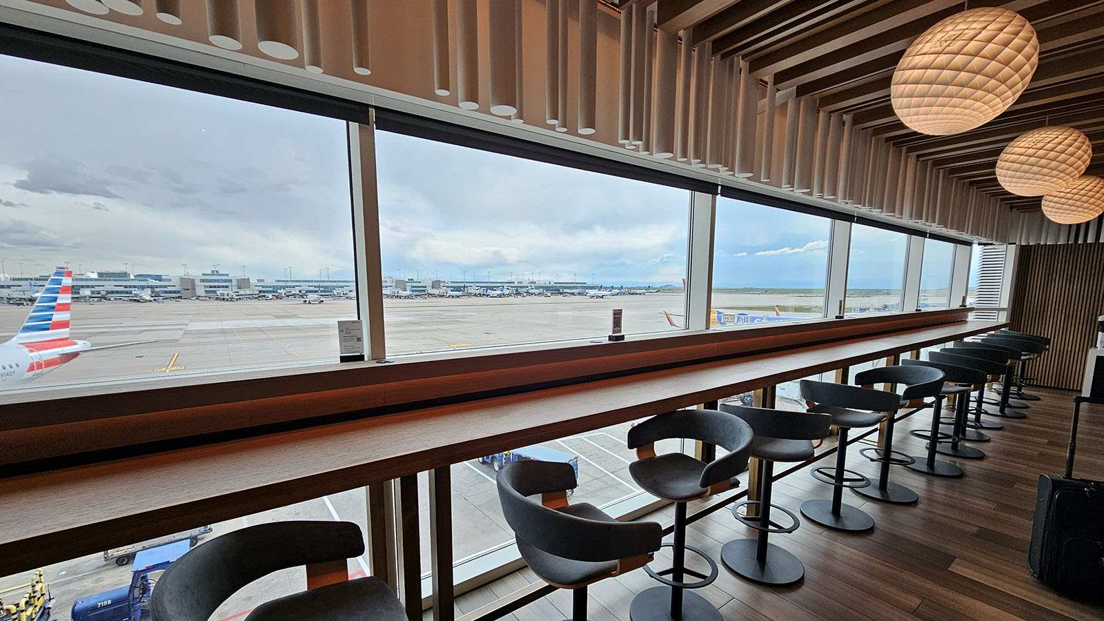 Stools in the Admirals Club in Denver, Colorado