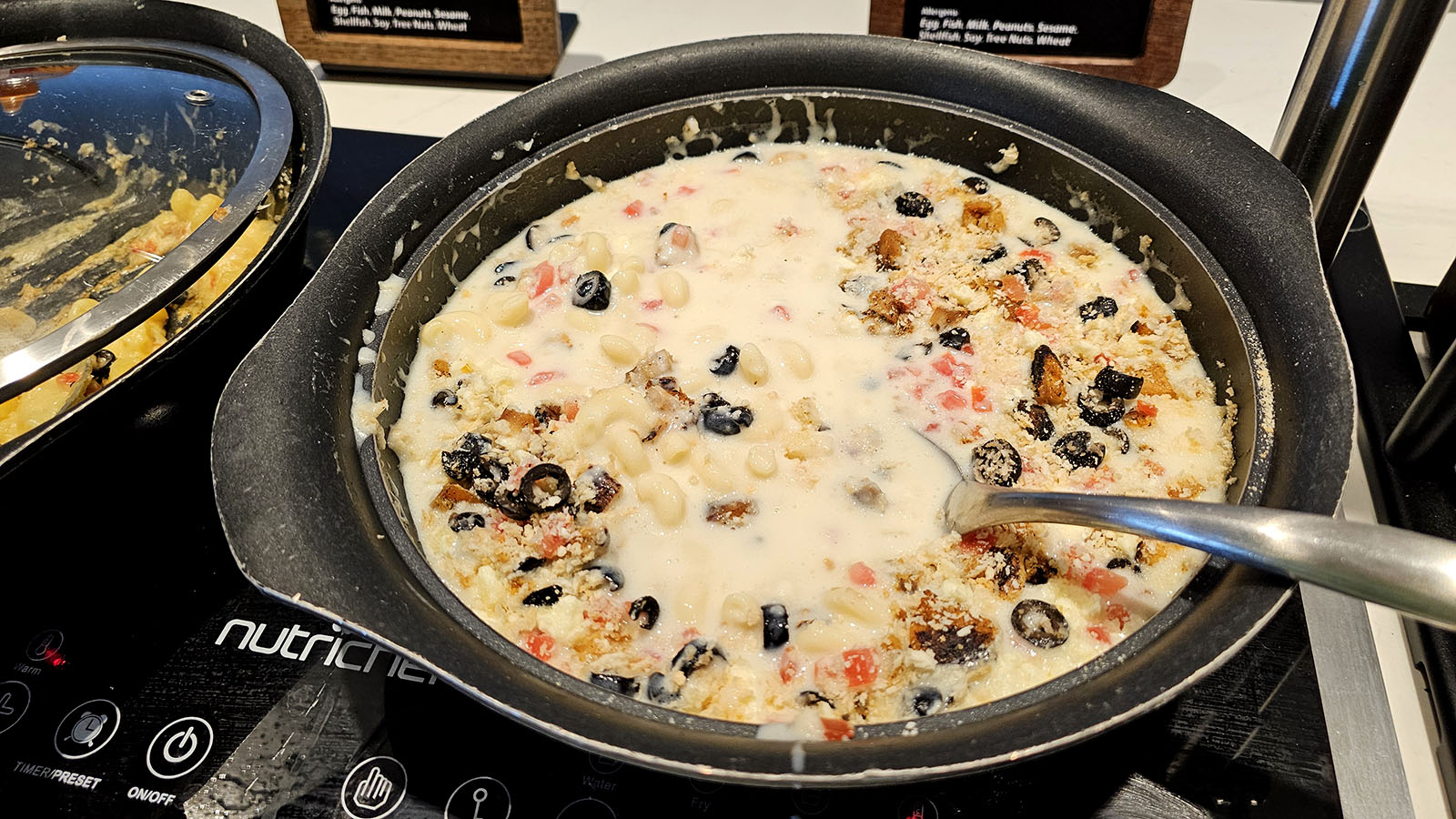 Hot food in the Admirals Club in Denver, Colorado