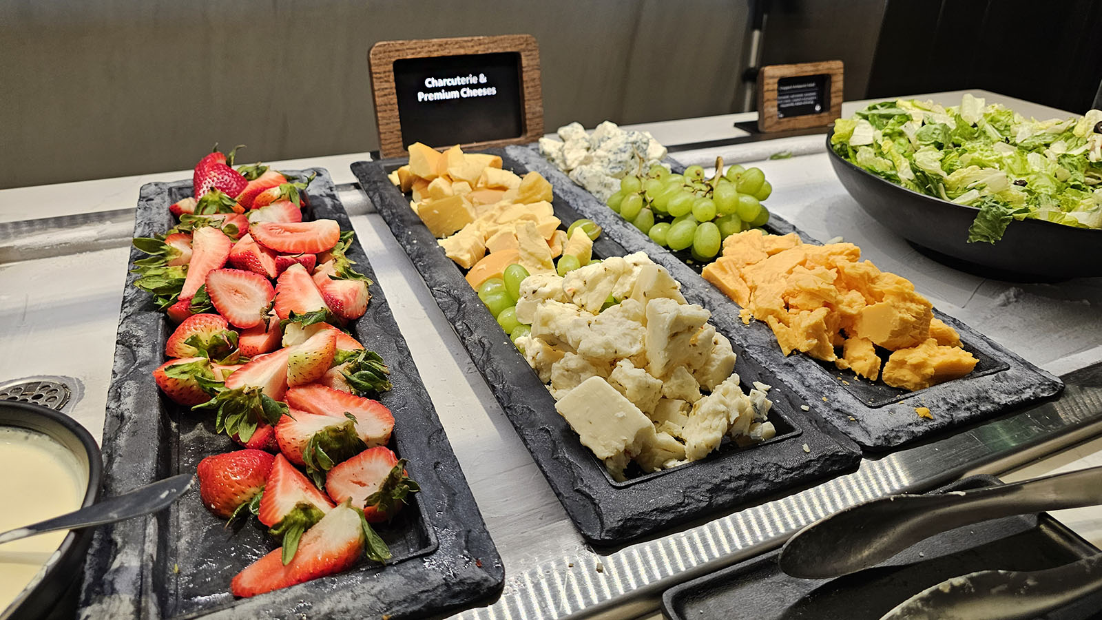 Fresh food in the Admirals Club in Denver, Colorado