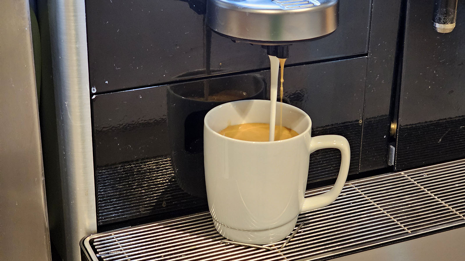 Espresso in the Admirals Club in Denver, Colorado