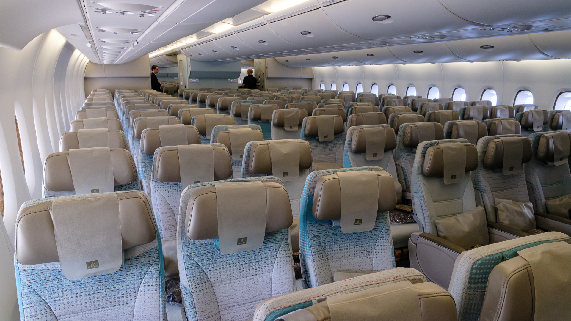 Reupholstered Economy class aboard the Emirates A380