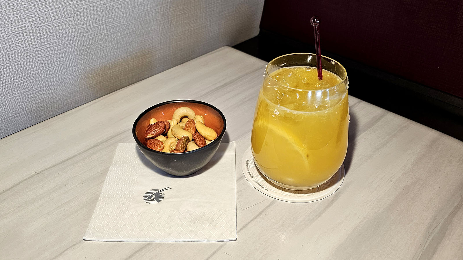 Refreshment in Virgin Australia Qsuite