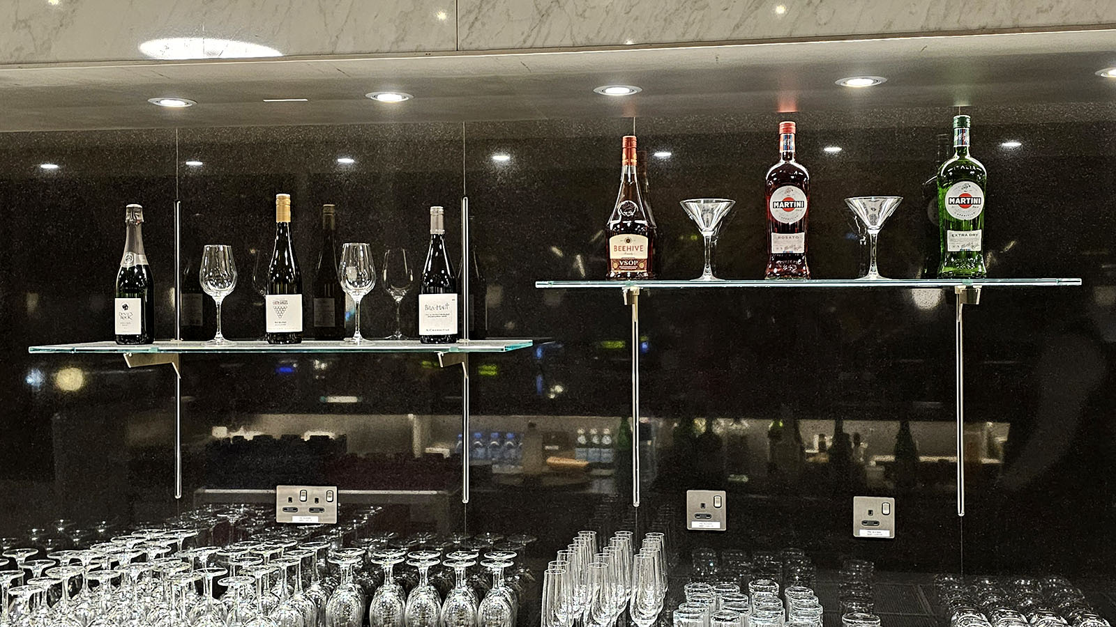 Spirits in the Qatar Platinum Gold Lounge Doha