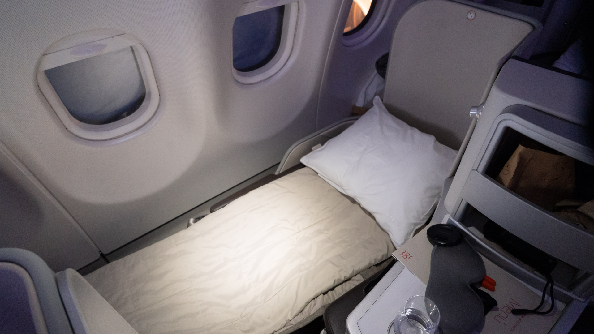 Iberia Airbus A330 Business Class bed