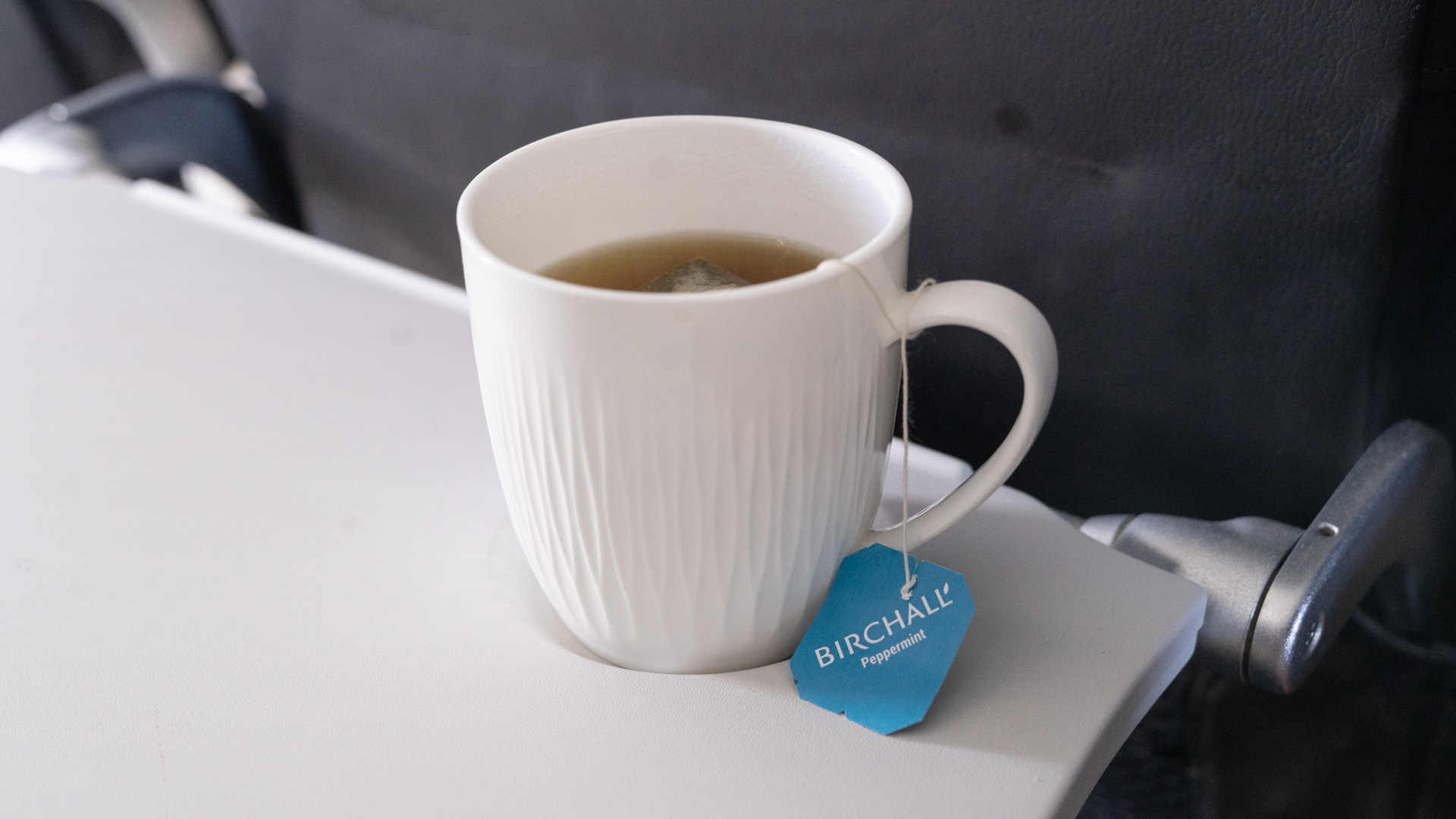 British Airways Airbus A320 Club Europe Business Class tea