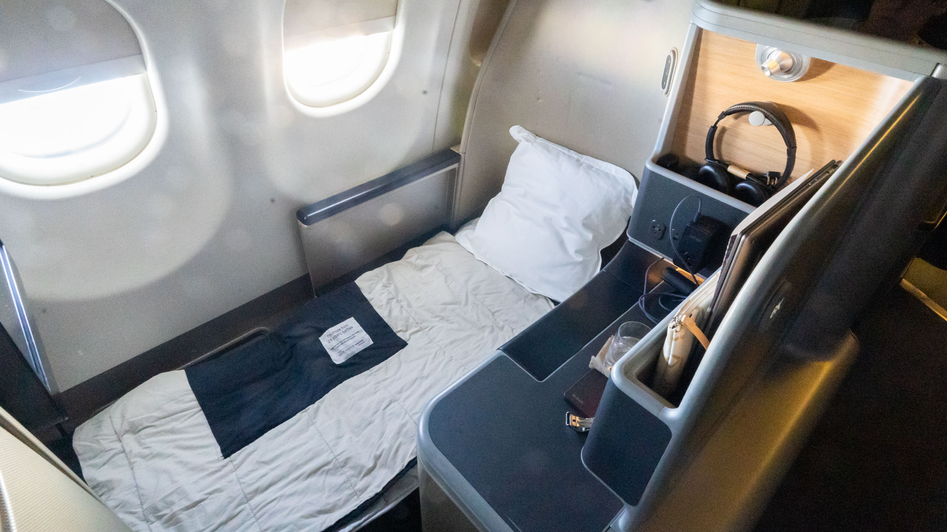 Qantas Airbus A330 Business Class Tokyo Business Class bed