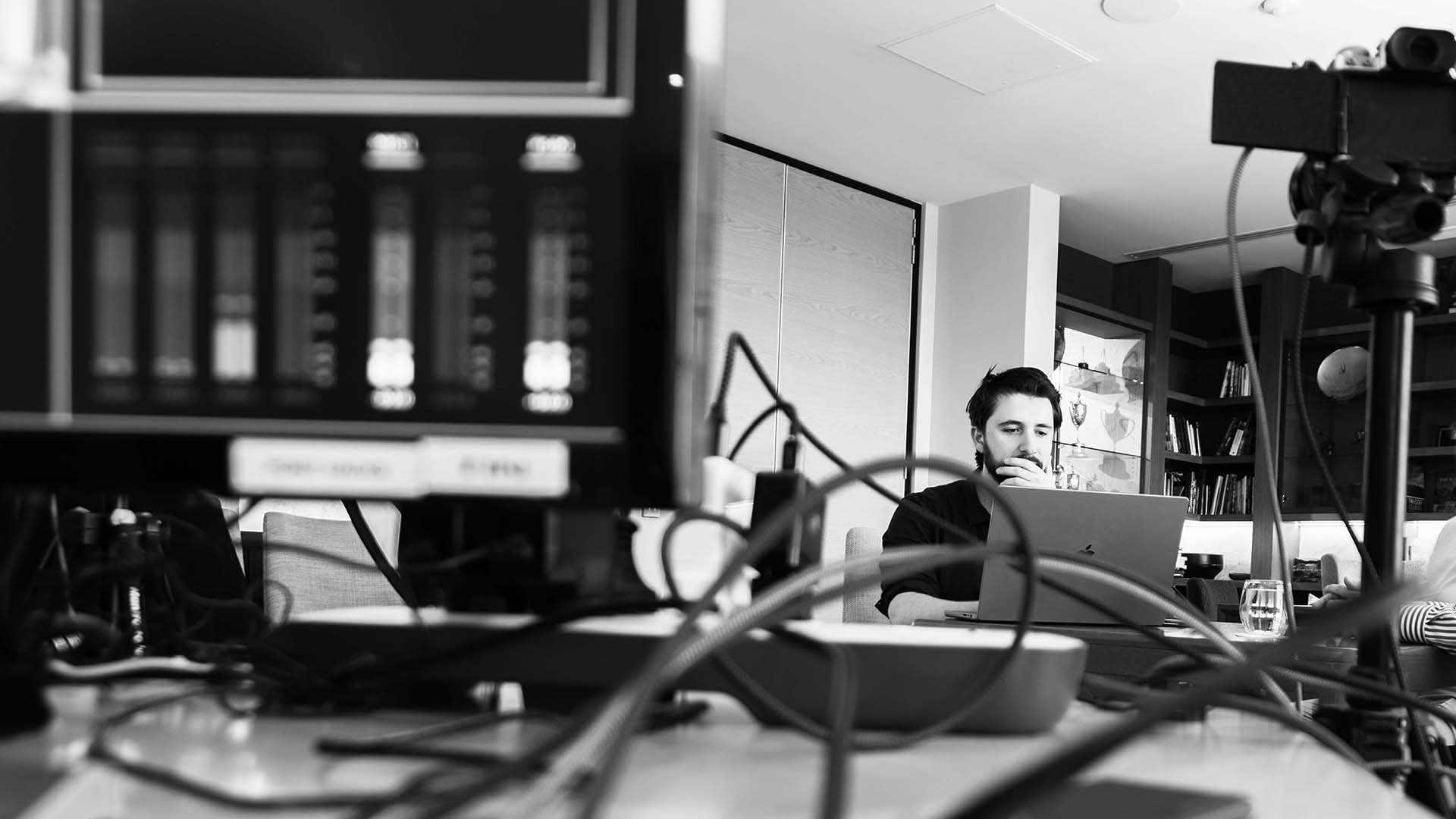 Tobias Venus working on the Point Hacks Podcast