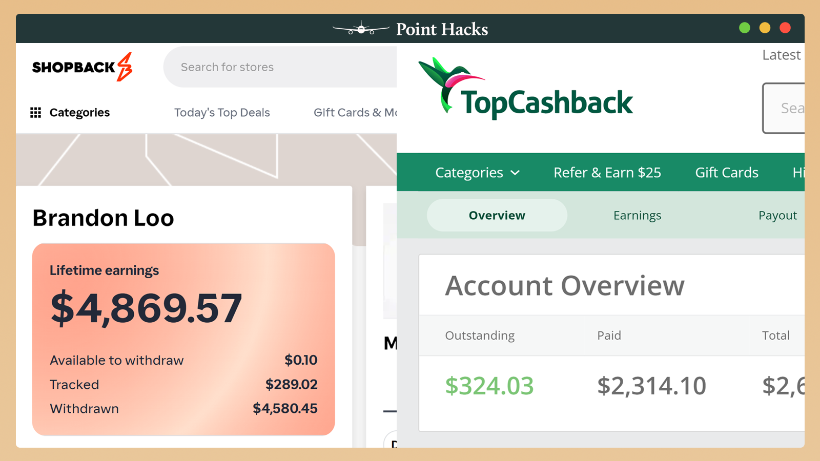 Cashback comparison