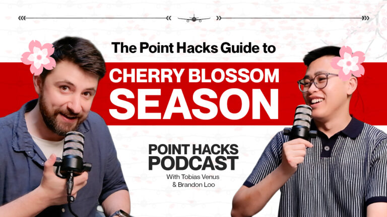 Point Hacks Podcast hosts Tobias Venus and Brandon Loo discussing cherry blossom season travel with points