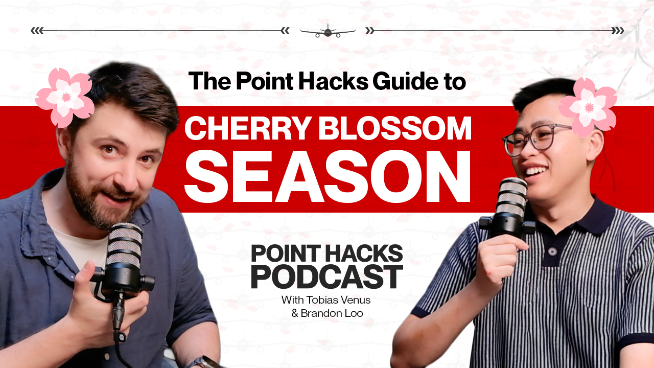 Point Hacks Podcast hosts Tobias Venus and Brandon Loo discussing cherry blossom season travel with points