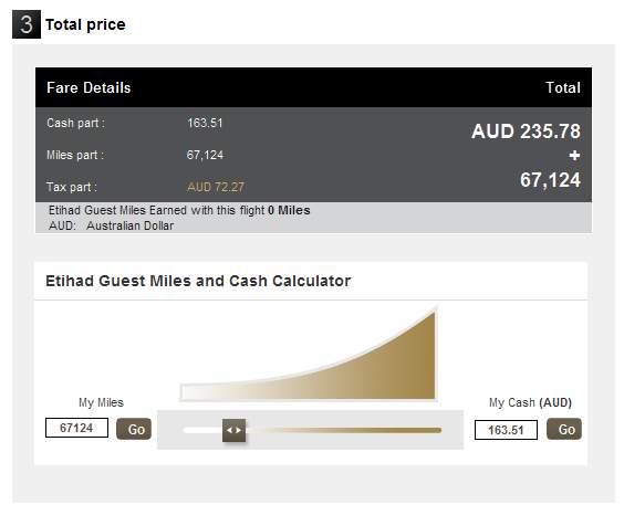 Etihad Miles for Business Class