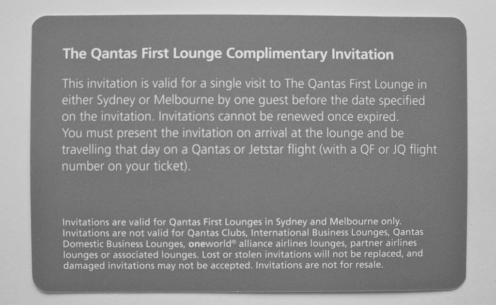 How to use your Qantas First Lounge Invitation