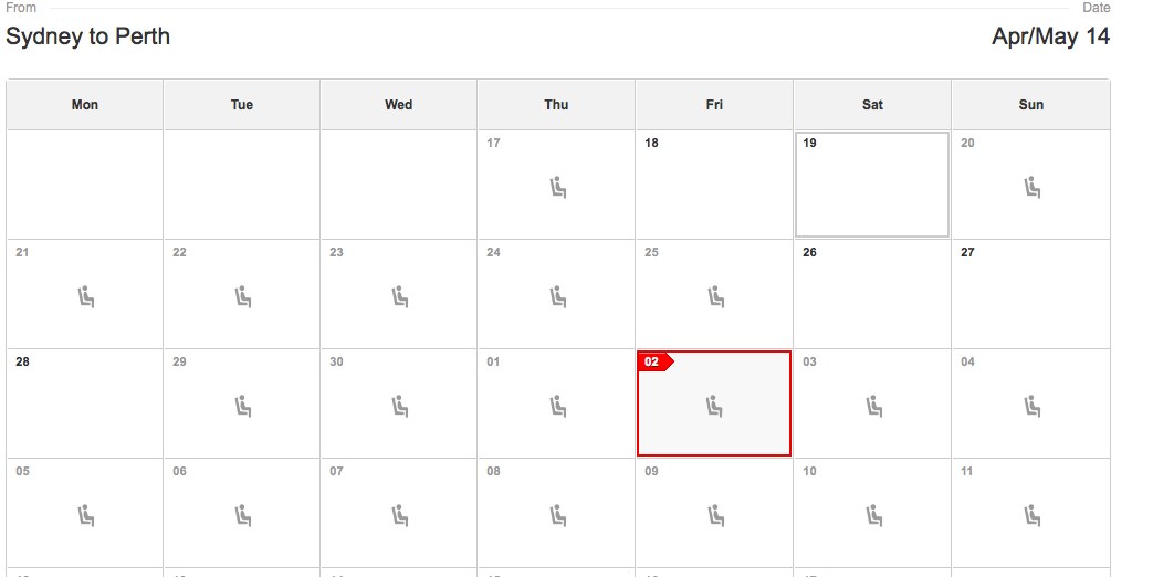 Qantas Availability Calendar