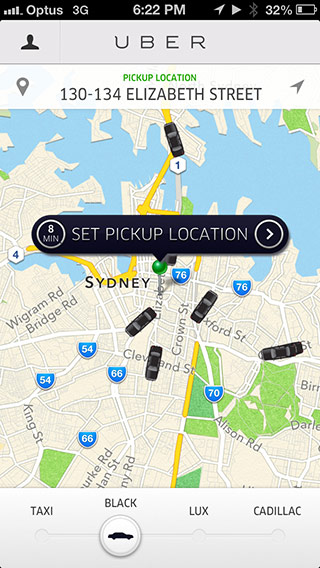 Uber Sydney Screenshot