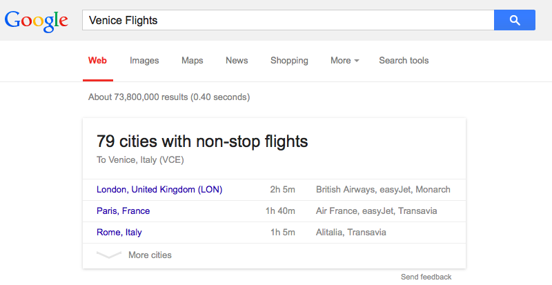 Google Flight Search