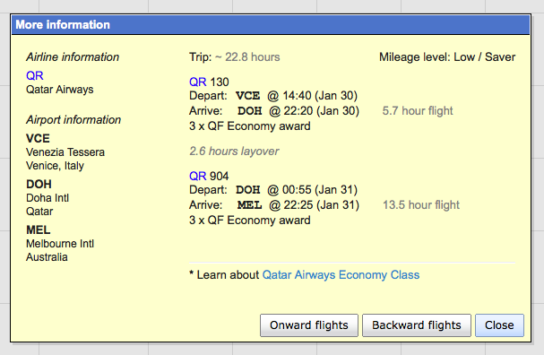 Qatar award availability