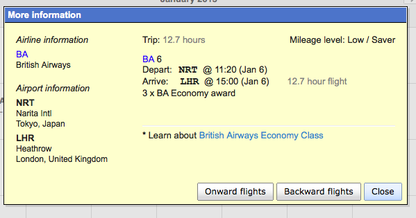 BA NRT-LHR availability