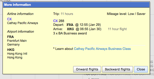 Cathay HKG-FRA availability