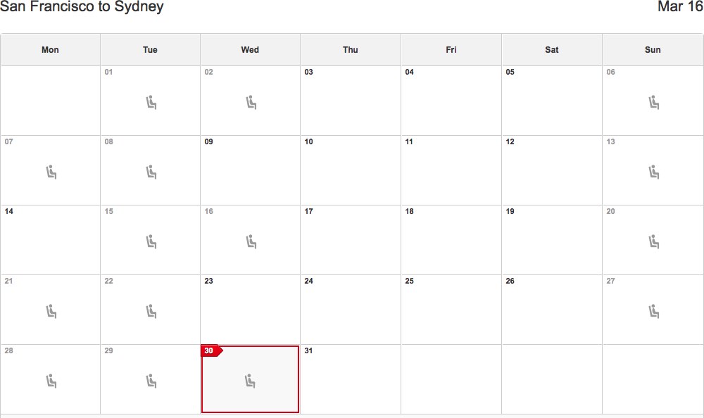 SFO SYD availability 201603