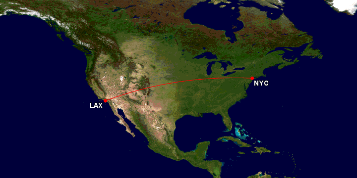 LAX-NYC map