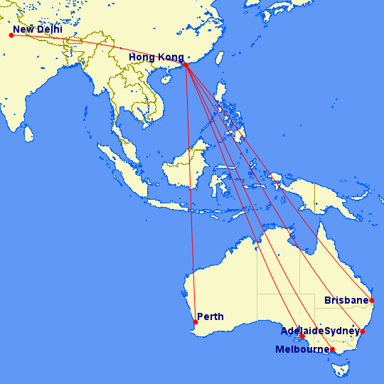 India Qantas via HKG