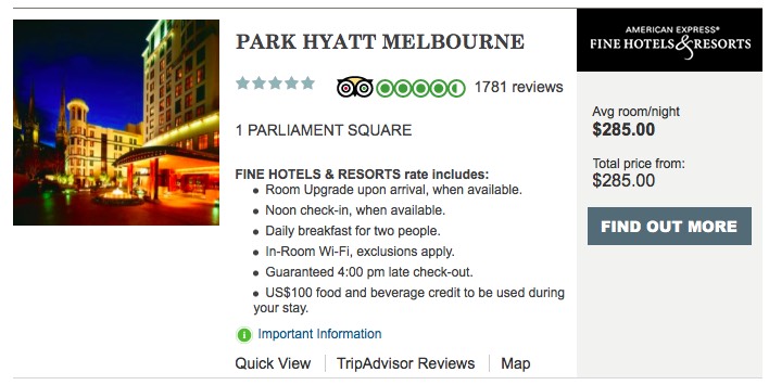 Park Hyatt Melbourne FHR | Point Hacks