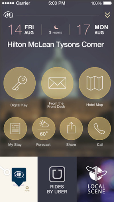 Hilton Google Maps Digital Key